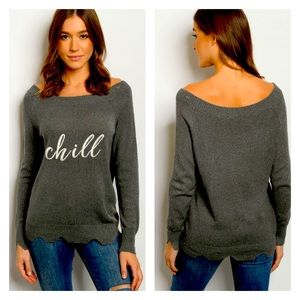 Chill Embroidered Sweater